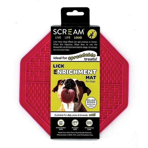 Dog Pink Lick Enrichment Mat 20cm by 20cm by Scream