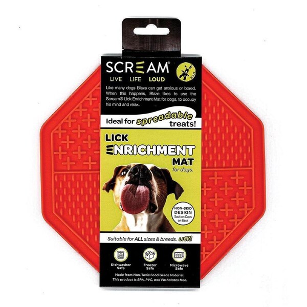 Dog Orange Lick Enrichment Mat 20cm by 20cm by Scream