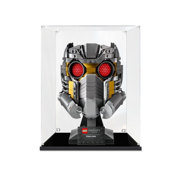 Acrylic Display Case for LEGO 76251 Marvel Super Heroes Star-Lords Helmet Figure Storage Box Dust Proof Glue Free