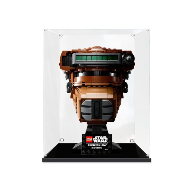 Acrylic Display Case for LEGO 75351 Star Wars Princess Leia (Boushh) Helmet Figure Storage Box Dust Proof Glue Free