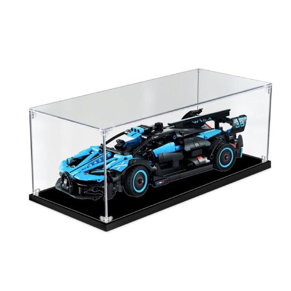 Acrylic Display Case for LEGO 42162 Technic Bugatti Bolide Agile Blue Figure Storage Box Dust Proof Glue Free