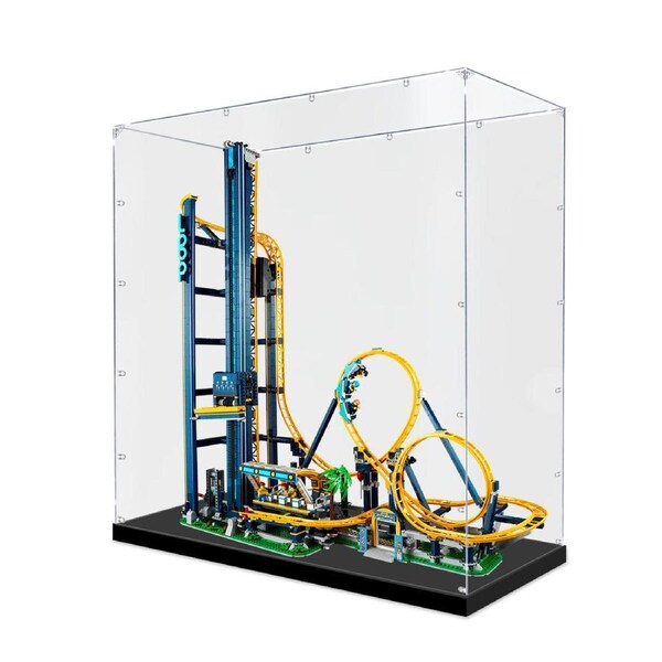 Acrylic Display Case for LEGO 10303 Icons Loop Coaster Figure Storage Box Dust Proof Glue Free