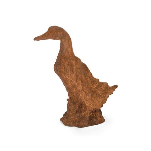 Garden Ornament Cast Iron 28cm Duck Sculpture Outdoor Patio Garden Decor Brown