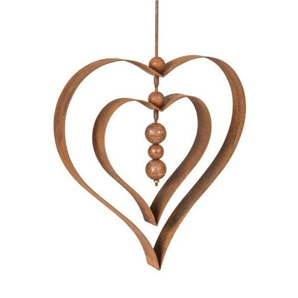 Garden 83cm Rust Metal Heart Orb Outdoor Ornament Yard Patio Home Decor Large