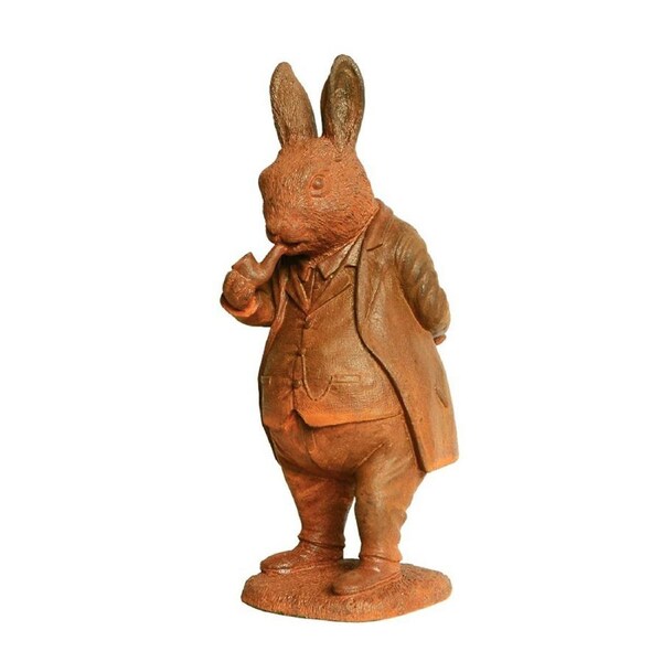 Willow Rabbit 28.5cm Cast Iron Ornament Sculpture Figurine Garden Decor ...