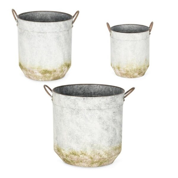 3pc Milk Moss Pot Planter Set Outdoor Ornament Yard/Patio Garden Home Decor
