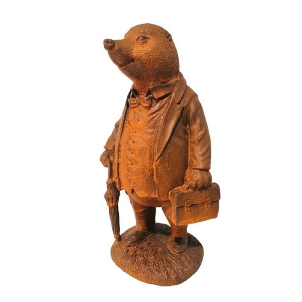 Willow Mole 28cm Cast Iron Ornament Sculpture Outdoor Figurine Yard Decor Small