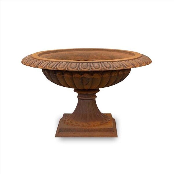 Victorian Cast Iron 52cm Rust Urn Outdoor Display Garden Patio Yard Decor Brown