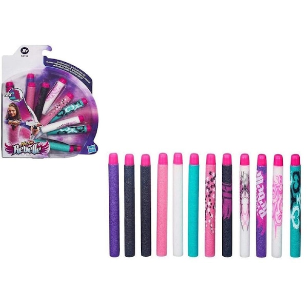 Nerf Rebelle Toy 12 Foam Dart Pack Blaster Refill Secrets and Spies Gun Bow Play