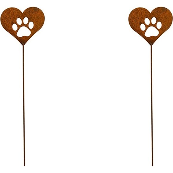 2x Stake Metal Pet Print 20x75cm Outdoor Ornament Yard/Patio Garden Decor Large