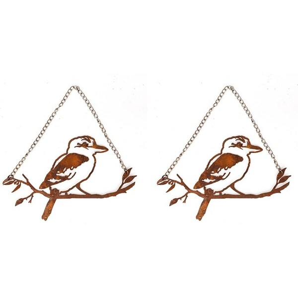 2x Garden 24cm Silhouette Birds w/ Hole Wall Hanging Ornament Patio Decor Assort