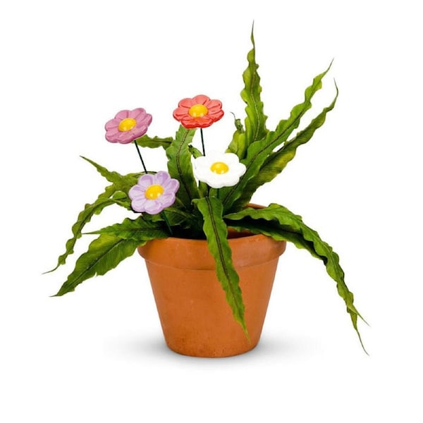 6x Garden 5cm Ceramic Flower Spike Plant w/ Pot Outdoor/Yard Patio Floral Decor
