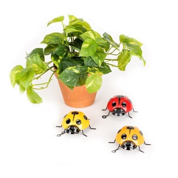 4x Hanging Ladybug w/ Hook Small Outdoor Ornament Yard/Patio Garden Decor Assort