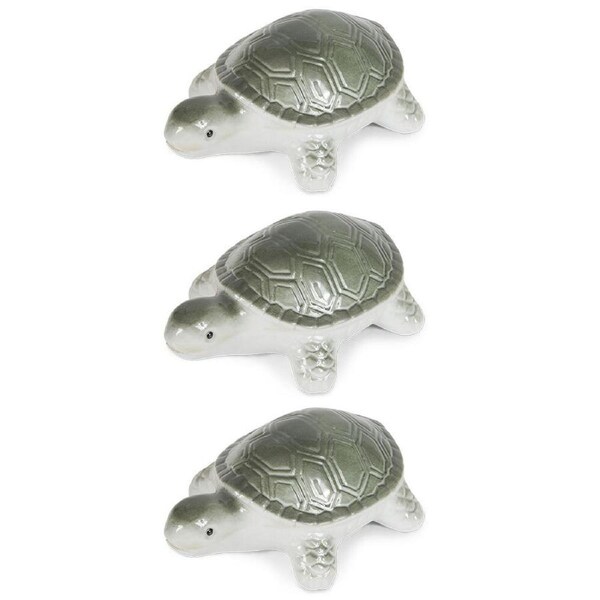 3x Garden 11.2cm Porcelain Floating Turtle Outdoor Ornament Patio Decor Medium