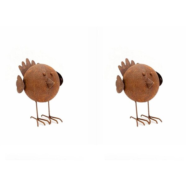 2x Garden Metal 14x11cm Tweety Rust Medium Outdoor Ornament Patio Home Decor