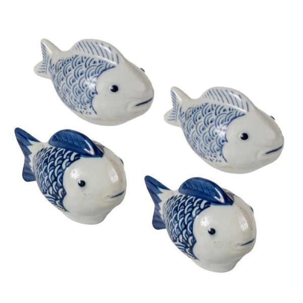 4x Garden 11.2cm Floating Porcelain Fish Outdoor Ornament Yard Decor Large Asst