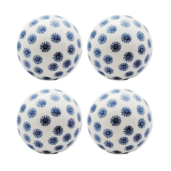 4x Garden 6cm Porcelain Ball Small Outdoor Ornament Yard Patio Home Decor Assort