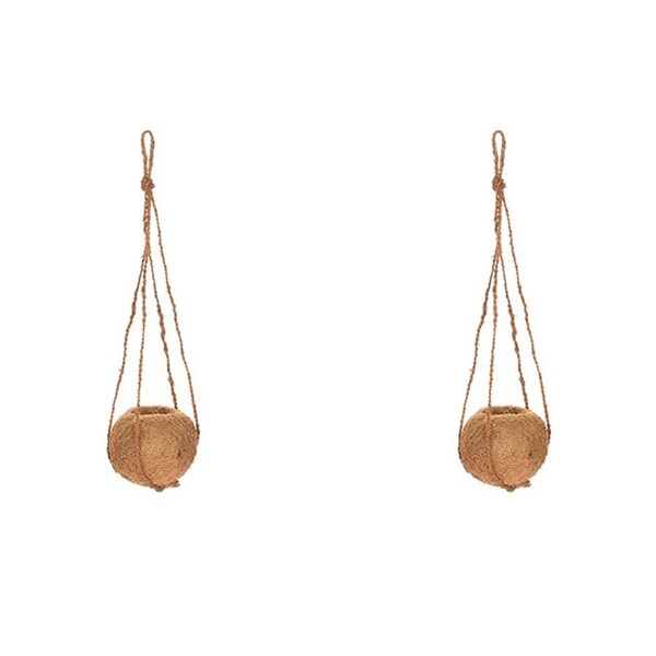 2x Coconut Fibre Ball Planter Outdoor Yard/Patio Home Garden Decor w/Jute Hanger