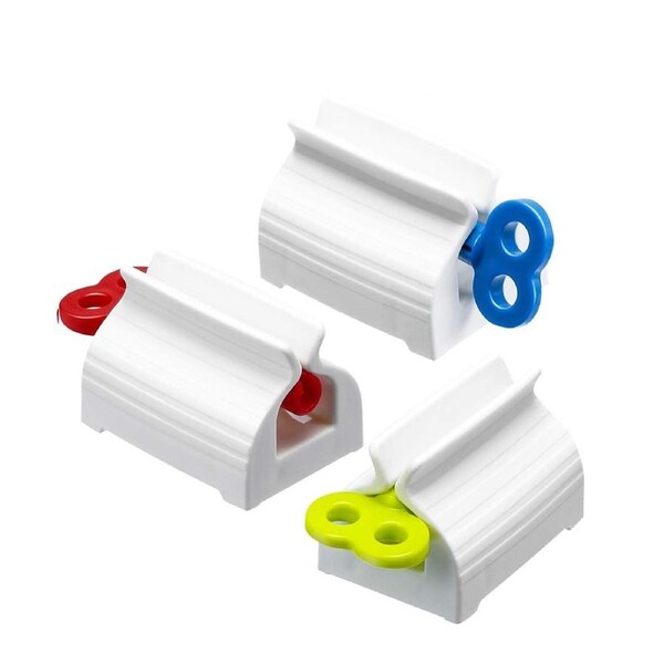 Toothpaste Squeezer Bathroom Tube Dispenser Seat Easy Stand Rolling Holder - 3pcs