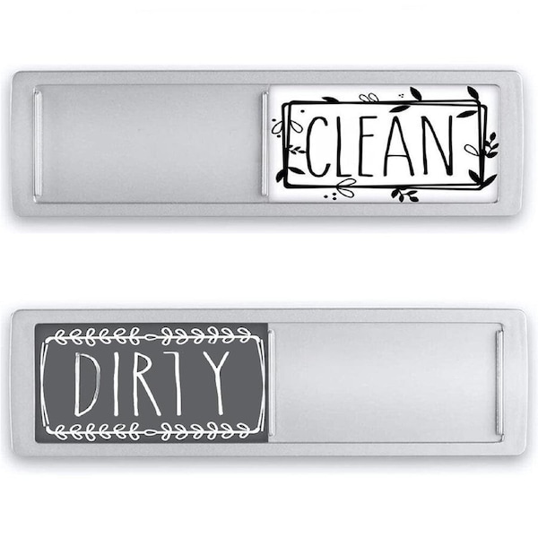 Clean Dirty Dishwasher Magnet Indicator Sign Non-Scratch Simple Sliding Kitchen
