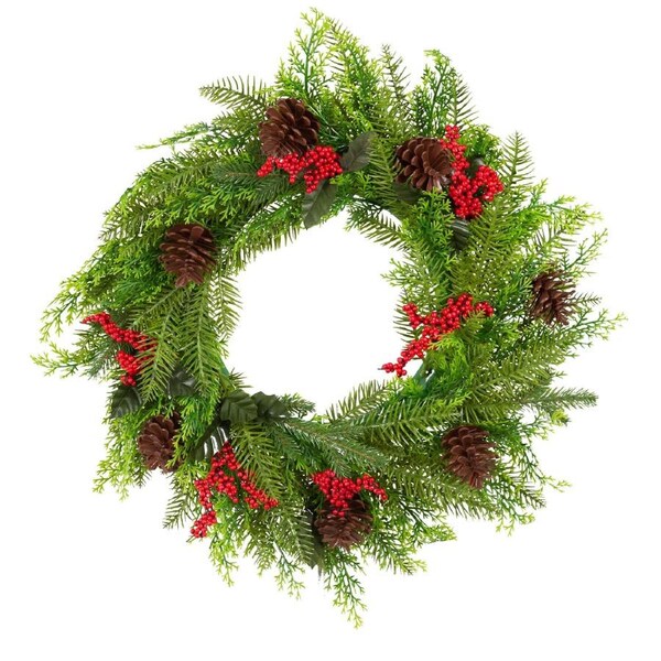 Santa's Helper Pine Cone Christmas Wreath Decor Xmas 50CM