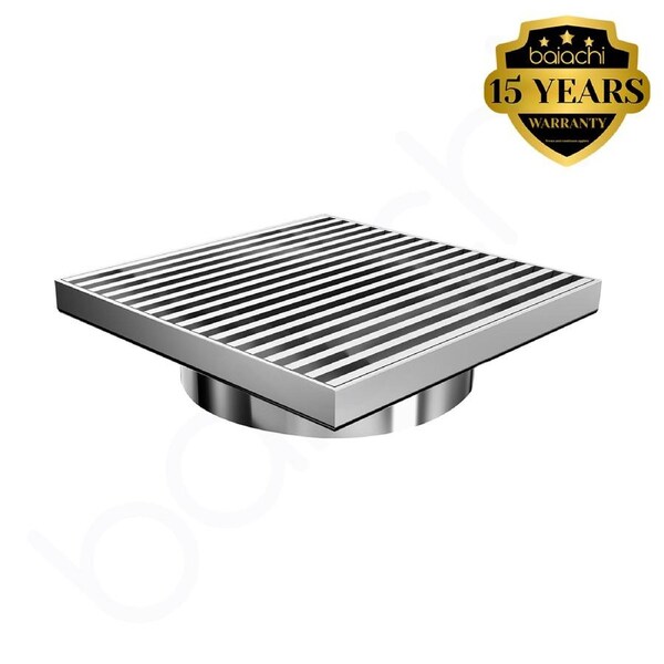 Baiachi 115mm Square Heelguard Floor Waste Stainless Steel