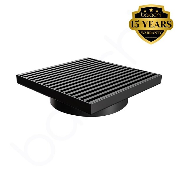 Baiachi 115mm Square Heelguard Floor Waste Gun Metal