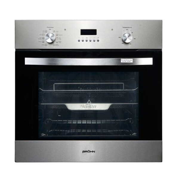 Brohn 60cm Built-in Electric Oven Stainless Steel 10 Functions with inBuilt AirFry mode