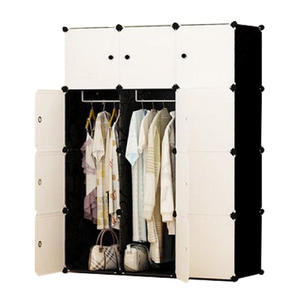 Foret DIY XL 12 Cube Storage Cabinet Compartment Closet Wardrobe Rack Shelf Portable