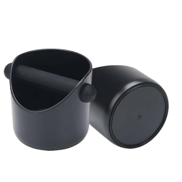 Coffee Knock Box Espresso Grinds Waste Container Tamper Bin Black