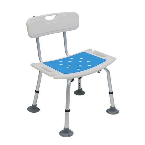 Orthonica Height Adjustable Aluminium Shower Chair with Shower Head Holder