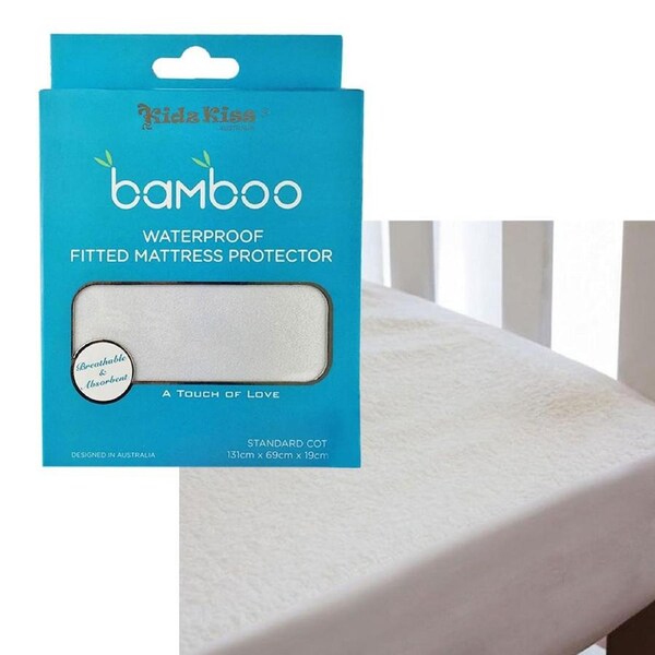 Waterproof Fitted Mattress Protector Standard Cot Size 131x69x19cm