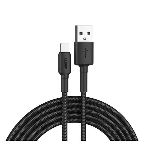 USP Phone Cable BoostUp Lightning to USB-A Cable 1M Black Quick Charge & Connect