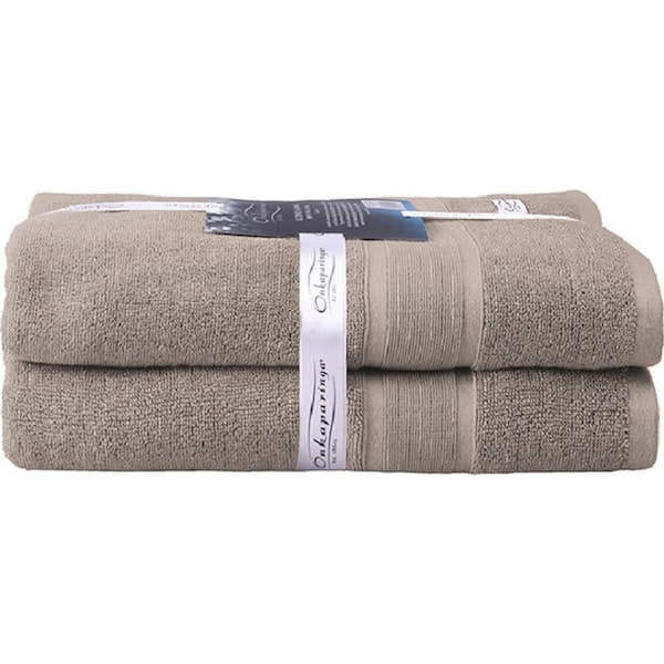 2PK Ultimate Alanya Turkish Cotton Bath Towel 550Gsm Highly Absorbant Almond