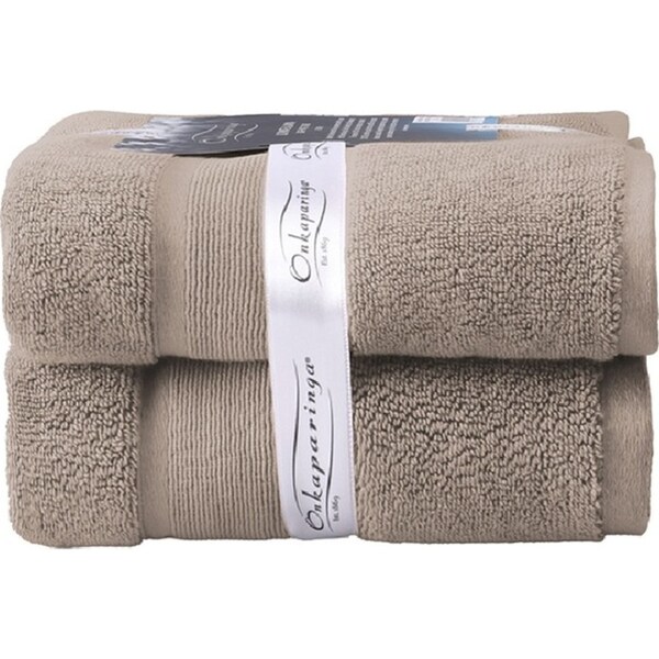 2PK Ultimate Alanya Turkish Cotton Bath Mat/Towel 850Gsm Highly Absorbant Almond