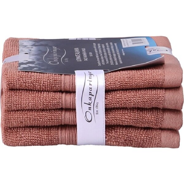 4PK Ultimate Alanya Cotton Face Washer/Towel 550Gsm Highly Breathable Clay