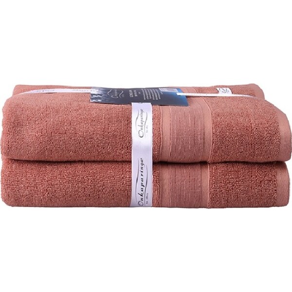 2PK Ultimate Alanya Turkish Cotton Bath Towel 550Gsm Highly Absorbant Clay