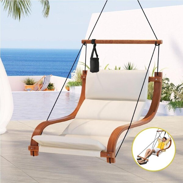 Gardeon Hammock Chair Wooden Hanging Indoor Outdoor Lounge Patio