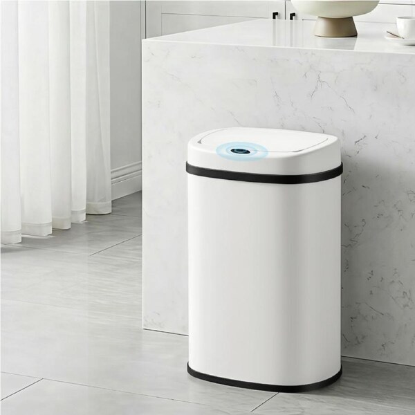 Devanti 50L Sensor Bin Motion Rubbish Automatic White