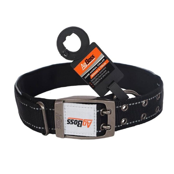 AgBoss 40mm x 70cm Dog Collar - Black - 500932