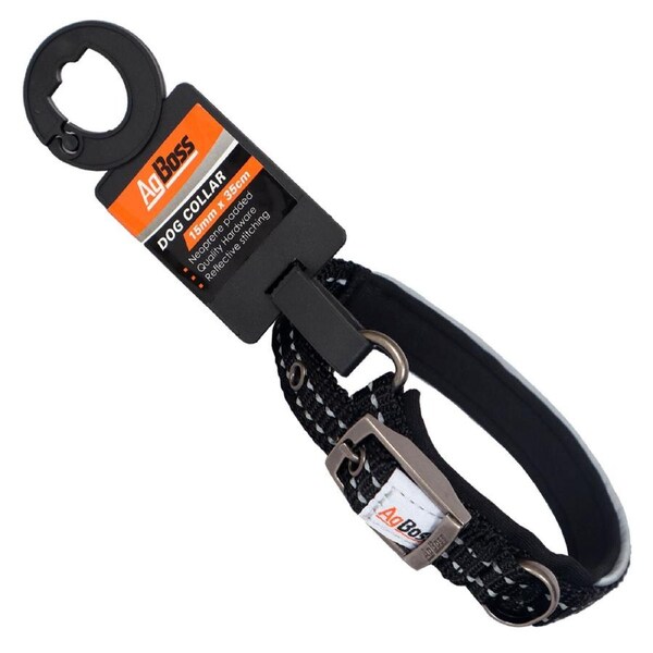AgBoss 15mm x 35cm Dog Collar - Black - 500888