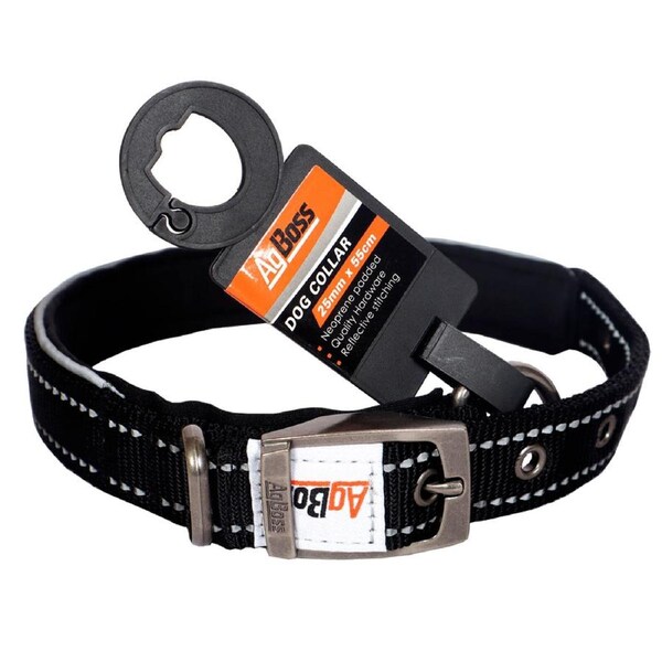AgBoss 25mm x 55cm Dog Collar - Black - 500894