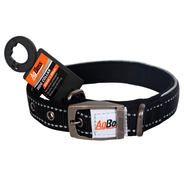 AgBoss 25mm x 50cm Dog Collar - Black - 500892