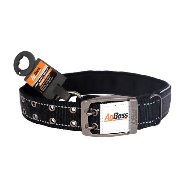 AgBoss 40mm x 65cm Dog Collar - Black - 500930