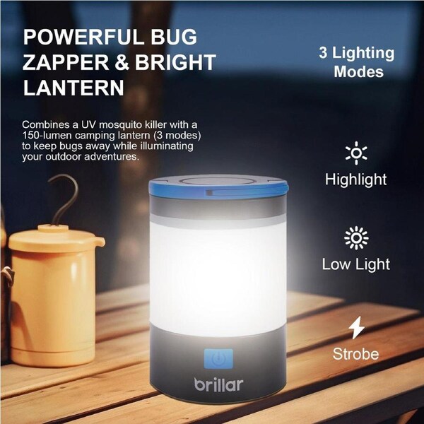 Brillar 3 in 1 Rechargeable Camping Bug Zapper Insect Killer Lantern