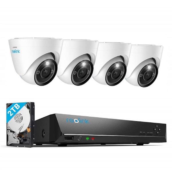 Reolink 4K 8 Channel Security Camera System with 4 pcs RLC-833A PoE IP Cameras