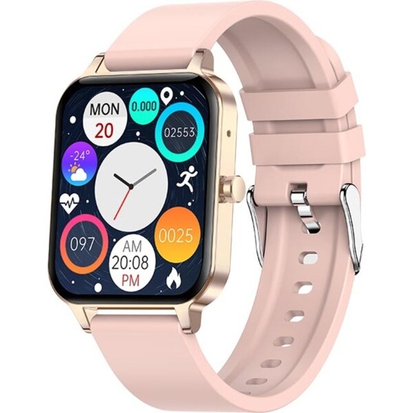 Catzon MX7 Smart Watch with Music Call Heart Rate Monitor Temperature Measurement Step Tracker-RoseGold