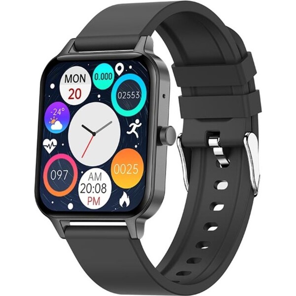 Catzon MX7 Smart Watch with Music Call Heart Rate Monitor Temperature Measurement Step Tracker-Black