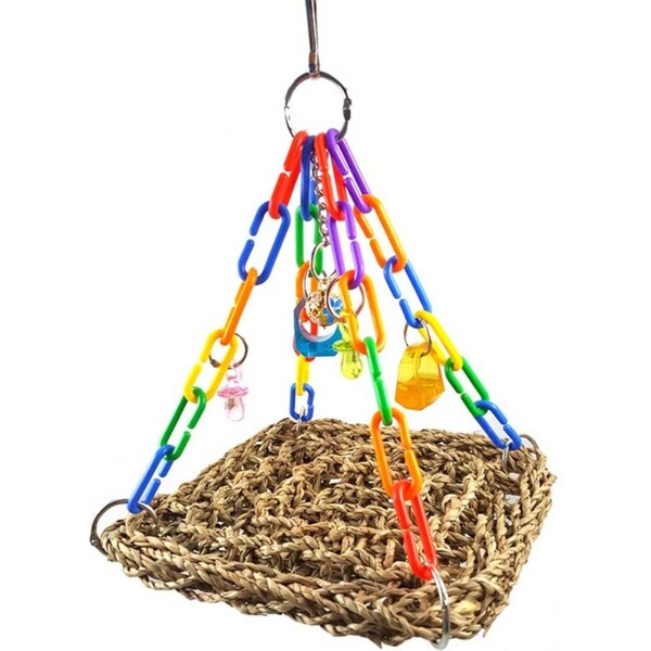 Catzon Parrot Straw Net Climbing Chew Toy Parrot Swing-6 Link Chains
