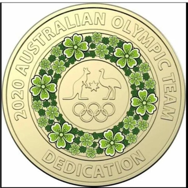 $2 2020 Olympic Australian Team Dedication Lightly Circulated Coloured AUS TWO DOLLAR Coin